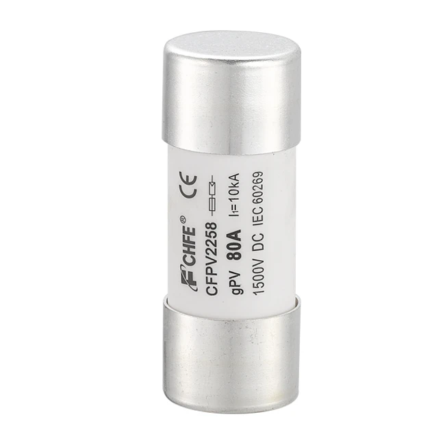 1500VDC 22*58mm Cylindrical PV Fuse
